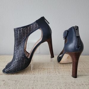 Louise et Cie Navy Peep-Toe Heels